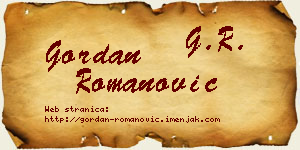 Gordan Romanović vizit kartica